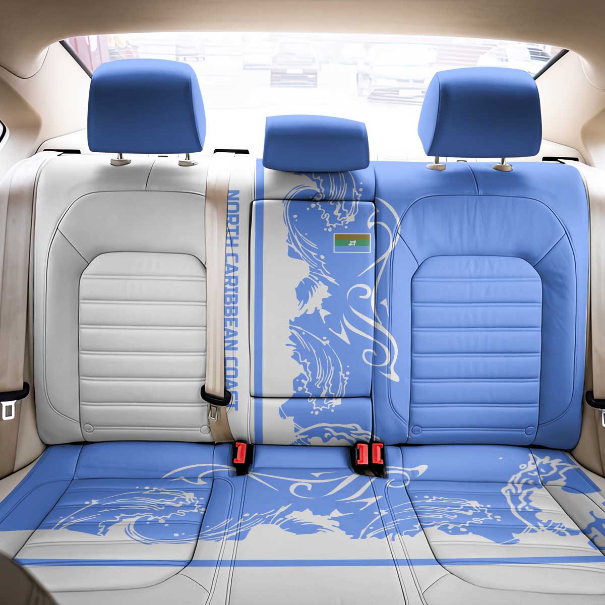 Nicaragua North Caribbean Coast Back Car Seat Cover with Ocean Wave Pattern and Dance with the Waves - Wonder Print Shop