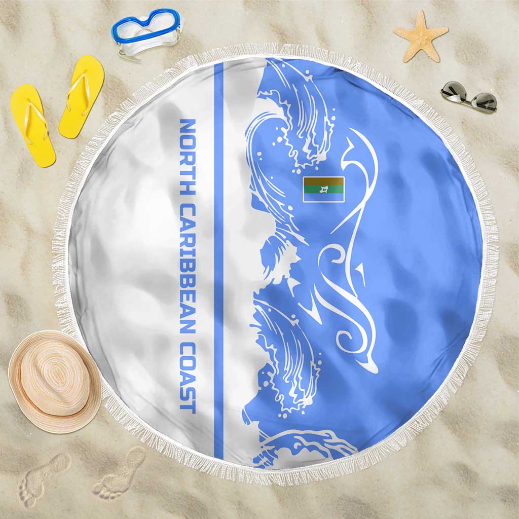 Nicaragua North Caribbean Coast Beach Blanket with Ocean Wave Pattern and Dance with the Waves - Wonder Print Shop