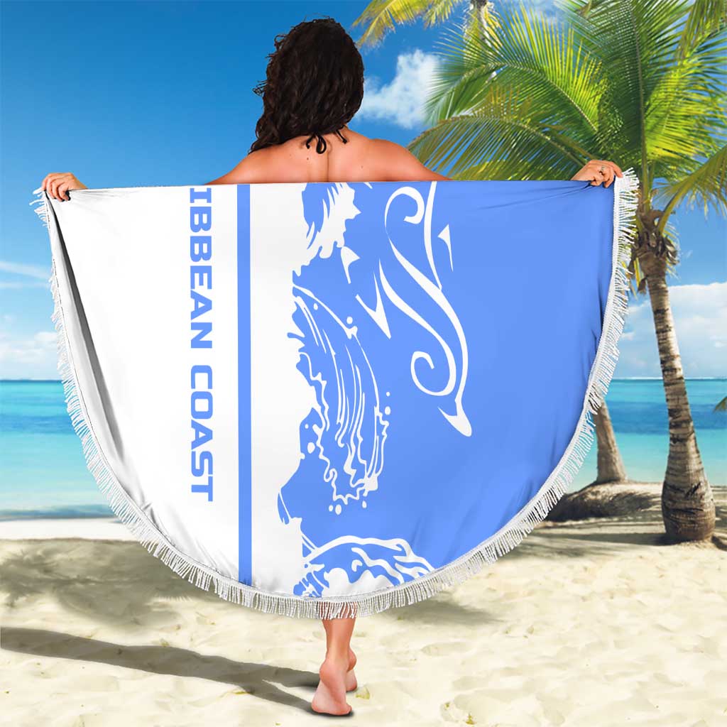 Nicaragua North Caribbean Coast Beach Blanket with Ocean Wave Pattern and Dance with the Waves - Wonder Print Shop