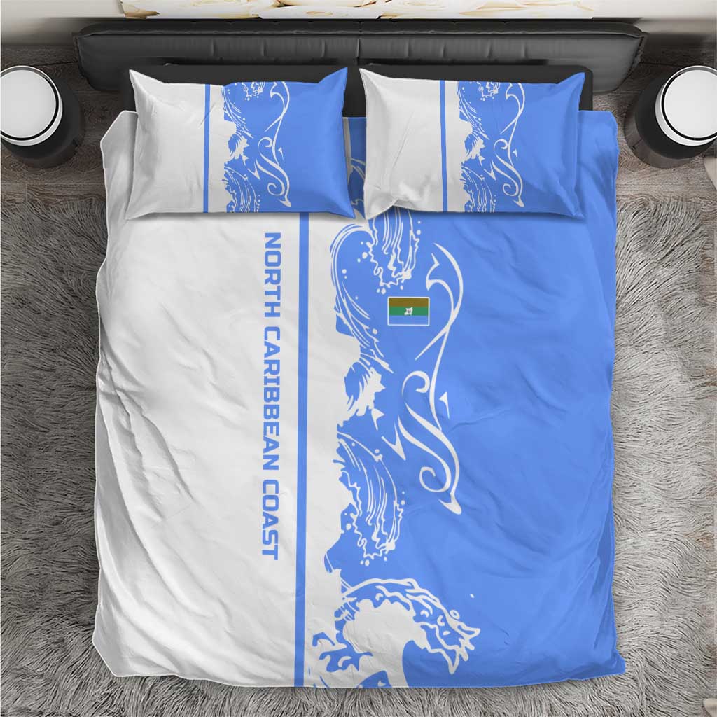 Nicaragua North Caribbean Coast Bedding Set with Ocean Wave Pattern and Dance with the Waves - Wonder Print Shop