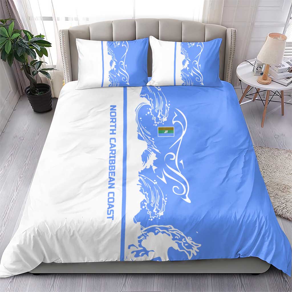 Nicaragua North Caribbean Coast Bedding Set with Ocean Wave Pattern and Dance with the Waves - Wonder Print Shop
