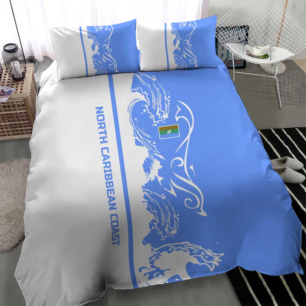 Nicaragua North Caribbean Coast Bedding Set with Ocean Wave Pattern and Dance with the Waves - Wonder Print Shop