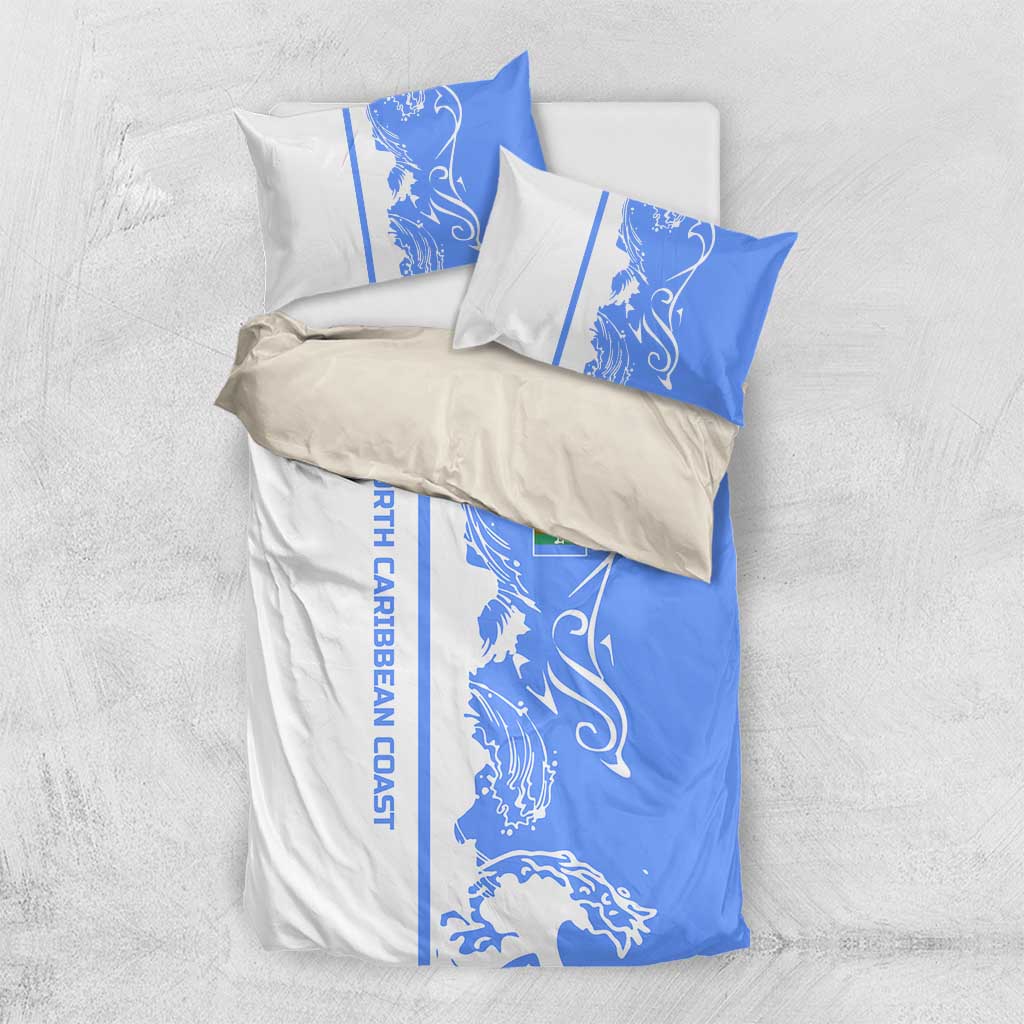 Nicaragua North Caribbean Coast Bedding Set with Ocean Wave Pattern and Dance with the Waves - Wonder Print Shop