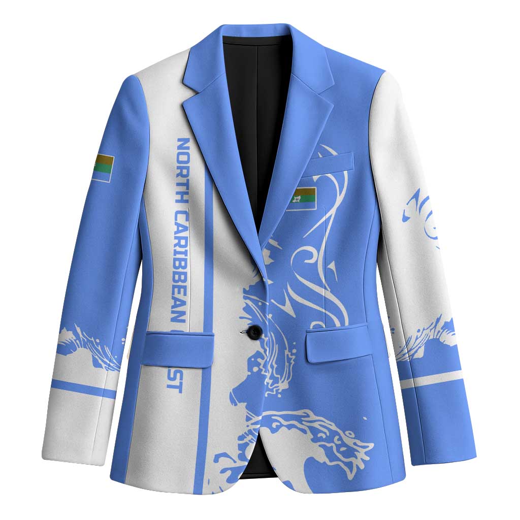 Nicaragua North Caribbean Coast Blazer with Ocean Wave Pattern and Dance with the Waves - Wonder Print Shop