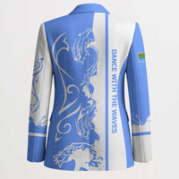 Nicaragua North Caribbean Coast Blazer with Ocean Wave Pattern and Dance with the Waves - Wonder Print Shop