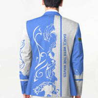 Nicaragua North Caribbean Coast Blazer with Ocean Wave Pattern and Dance with the Waves - Wonder Print Shop