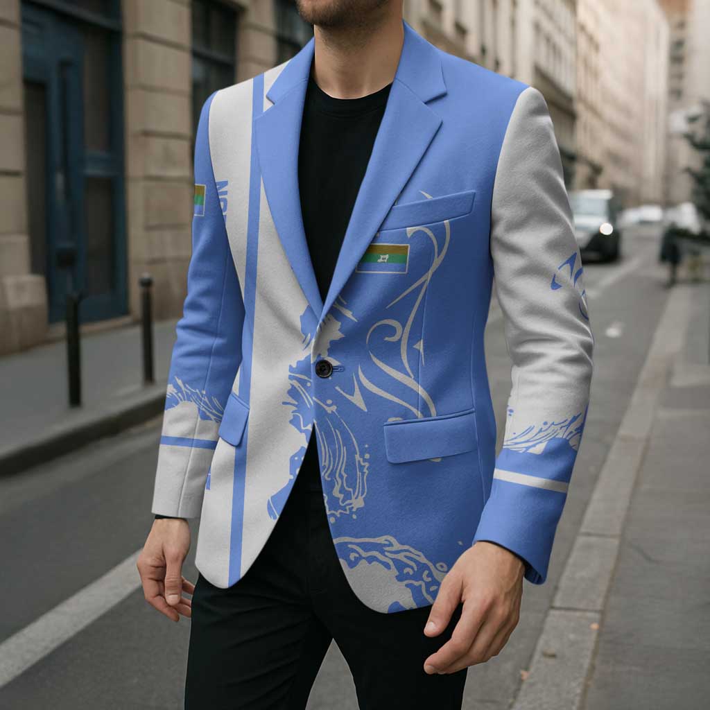 Nicaragua North Caribbean Coast Blazer with Ocean Wave Pattern and Dance with the Waves - Wonder Print Shop