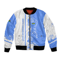 Nicaragua North Caribbean Coast Bomber Jacket with Ocean Wave Pattern and Dance with the Waves - Wonder Print Shop