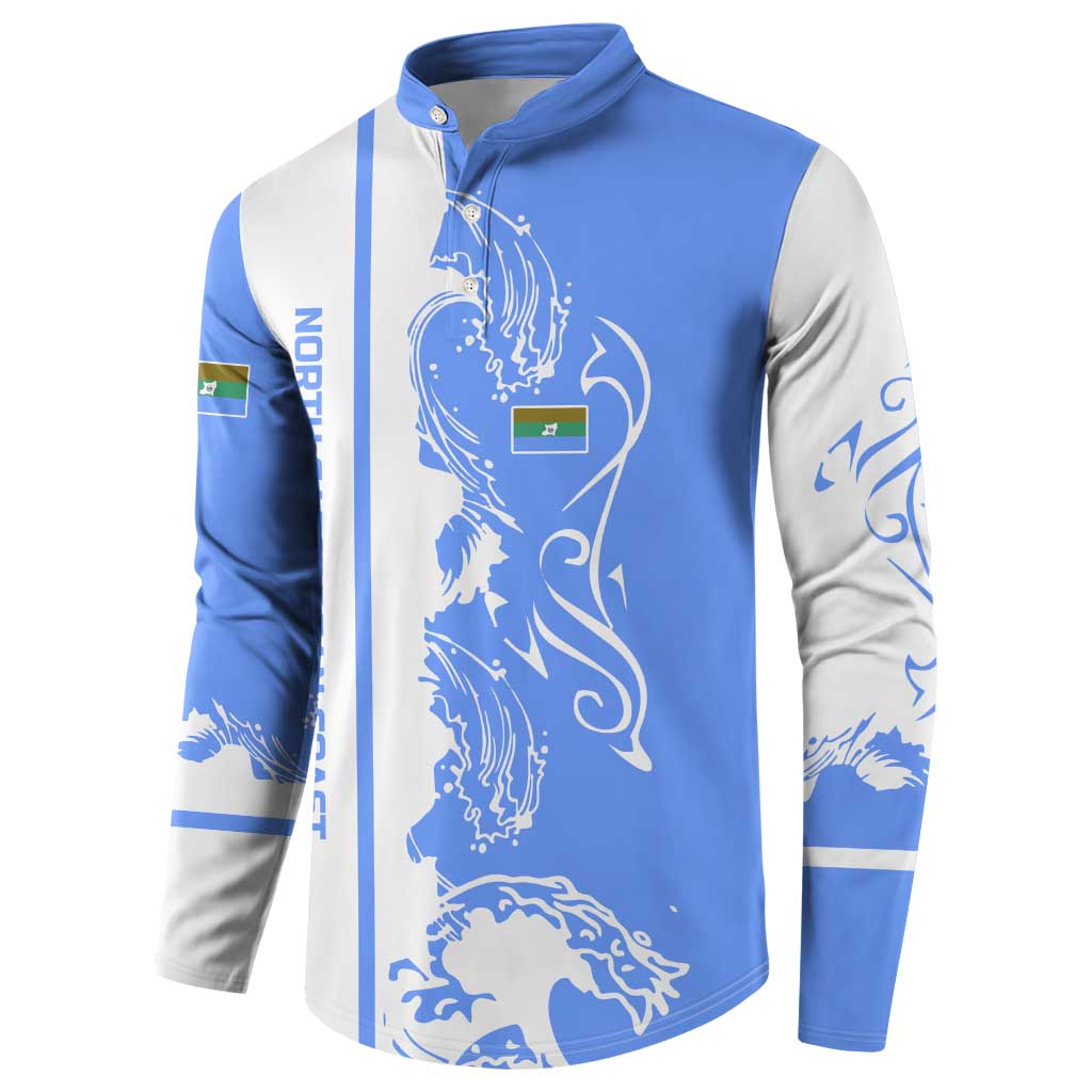 Nicaragua North Caribbean Coast Button Sweatshirt with Ocean Wave Pattern and Dance with the Waves - Wonder Print Shop