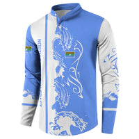 Nicaragua North Caribbean Coast Button Sweatshirt with Ocean Wave Pattern and Dance with the Waves - Wonder Print Shop