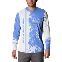 Nicaragua North Caribbean Coast Button Sweatshirt with Ocean Wave Pattern and Dance with the Waves - Wonder Print Shop