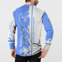 Nicaragua North Caribbean Coast Button Sweatshirt with Ocean Wave Pattern and Dance with the Waves - Wonder Print Shop