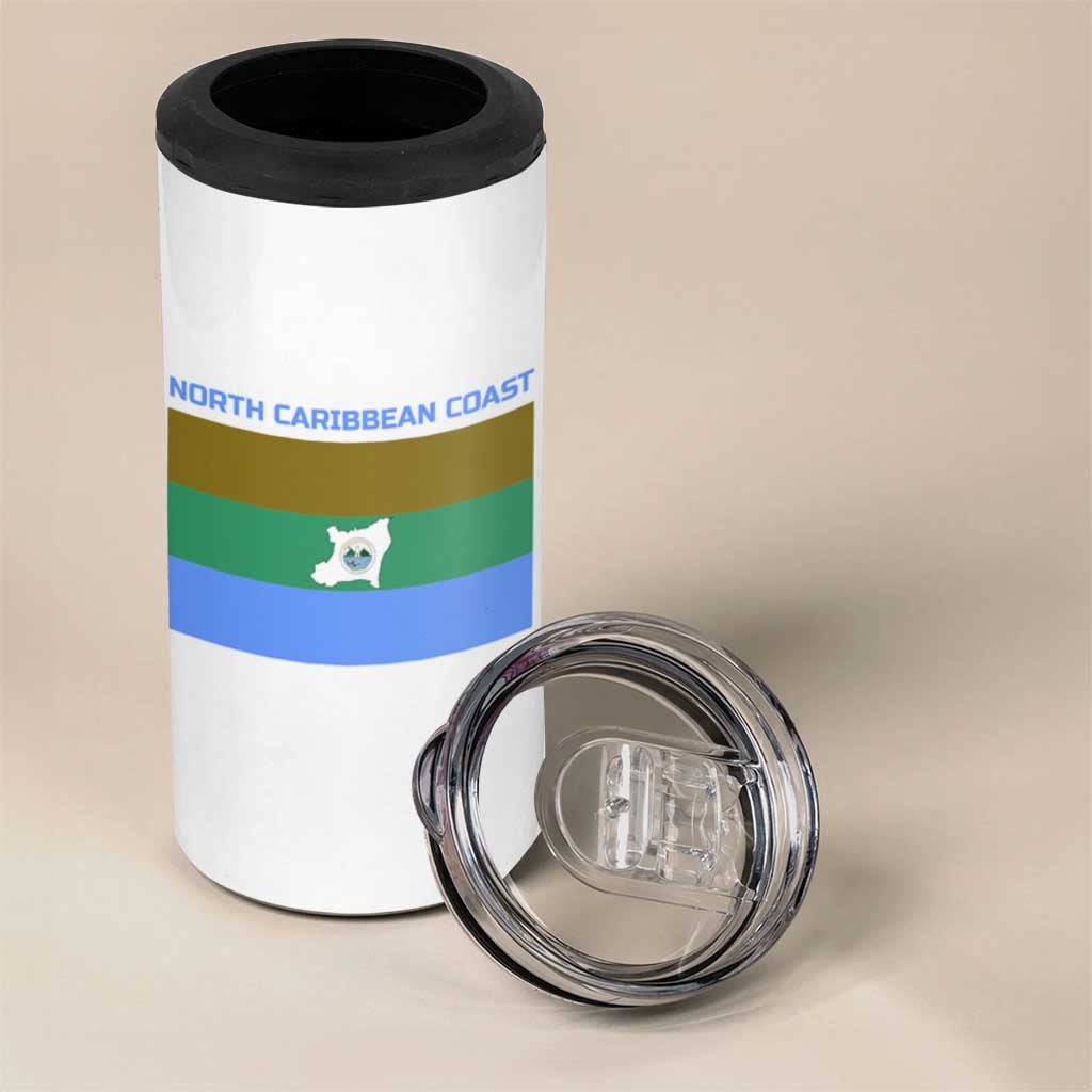 Nicaragua North Caribbean Coast 4 in 1 Can Cooler Tumbler with Ocean Wave Pattern and Dance with the Waves - Wonder Print Shop