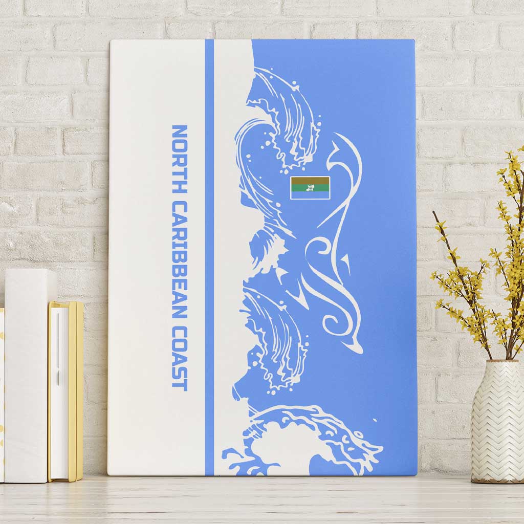 Nicaragua North Caribbean Coast Canvas Wall Art with Ocean Wave Pattern and Dance with the Waves - Wonder Print Shop