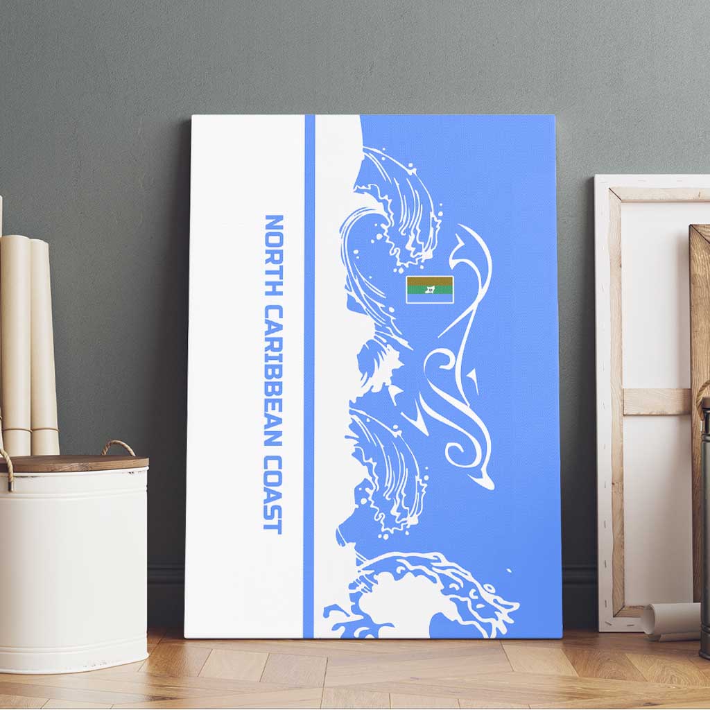 Nicaragua North Caribbean Coast Canvas Wall Art with Ocean Wave Pattern and Dance with the Waves - Wonder Print Shop