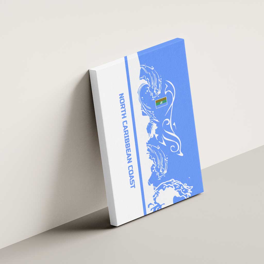 Nicaragua North Caribbean Coast Canvas Wall Art with Ocean Wave Pattern and Dance with the Waves - Wonder Print Shop