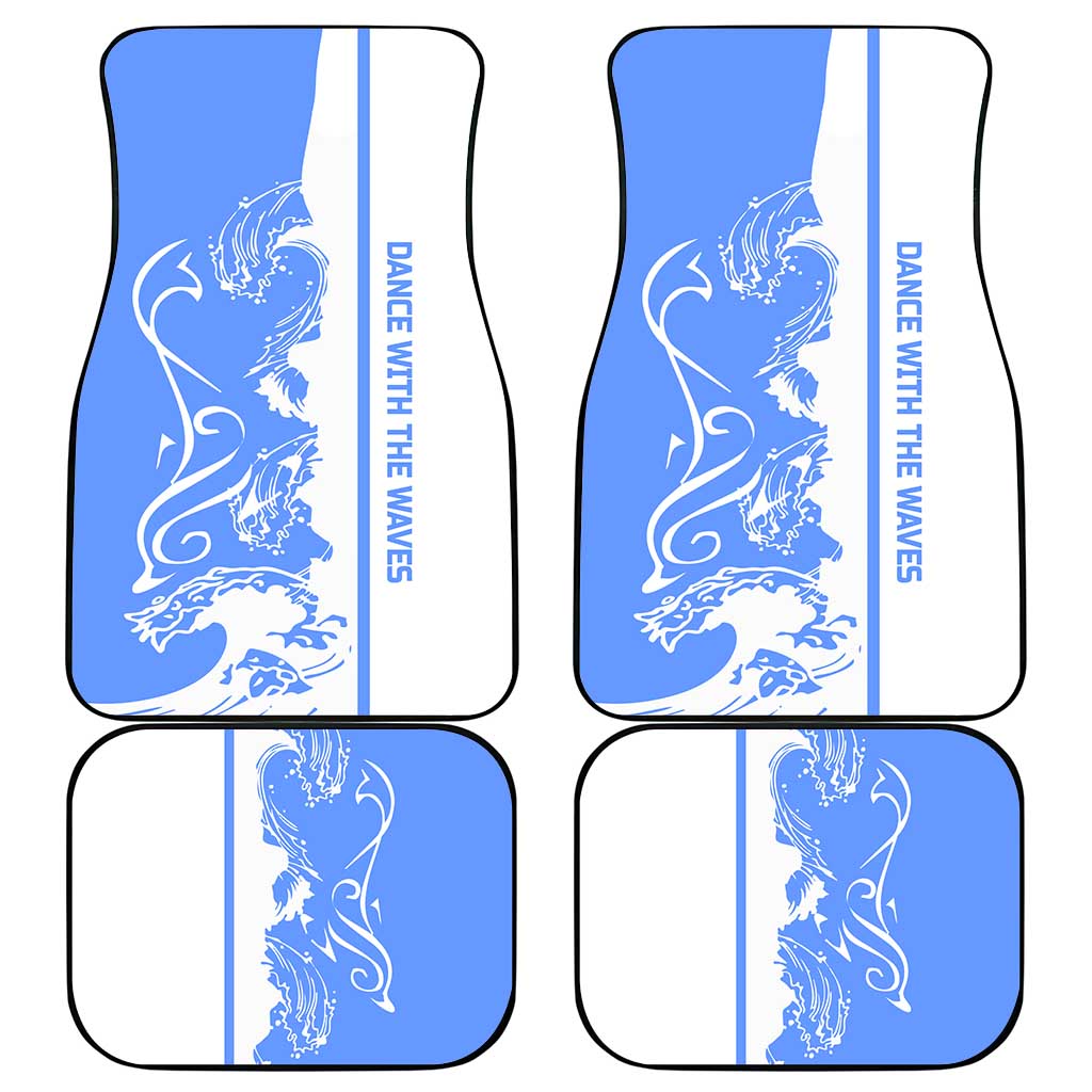 Nicaragua North Caribbean Coast Car Mats with Ocean Wave Pattern and Dance with the Waves - Wonder Print Shop