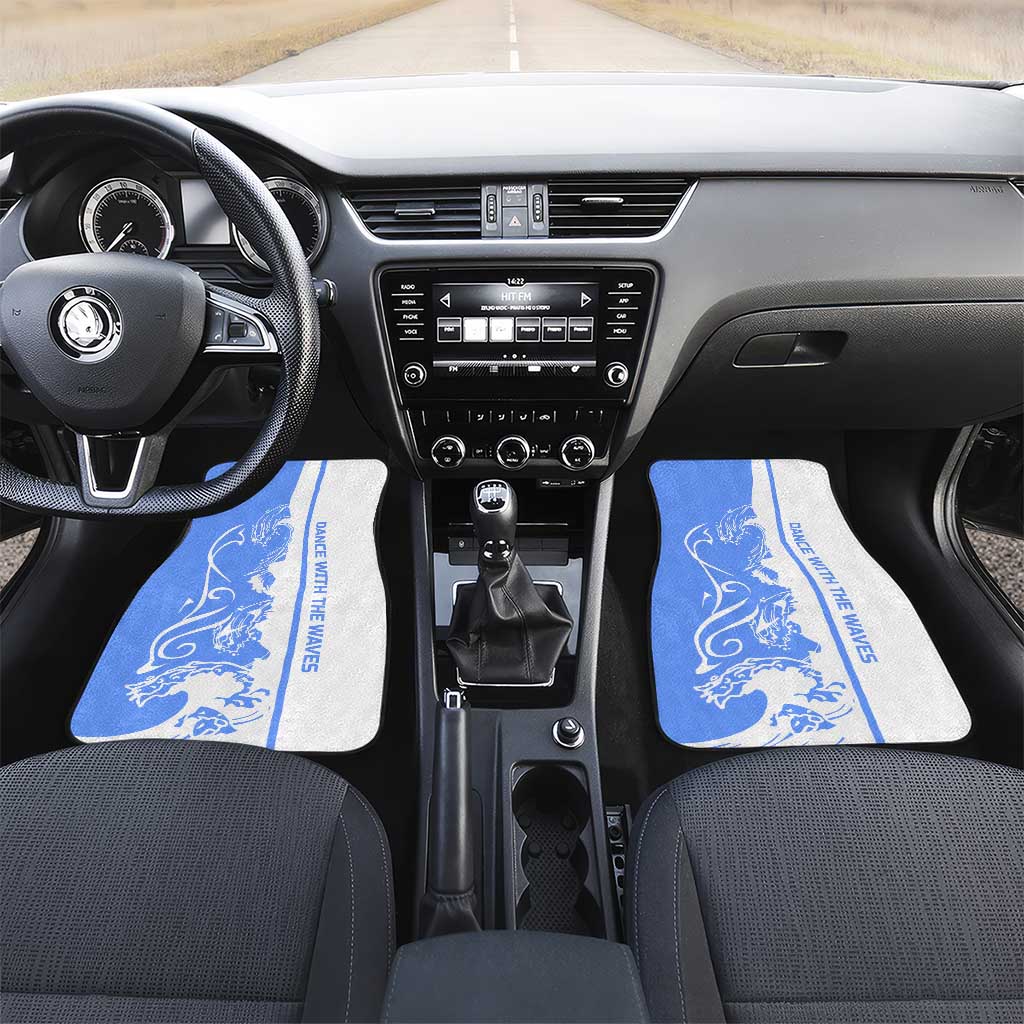 Nicaragua North Caribbean Coast Car Mats with Ocean Wave Pattern and Dance with the Waves - Wonder Print Shop