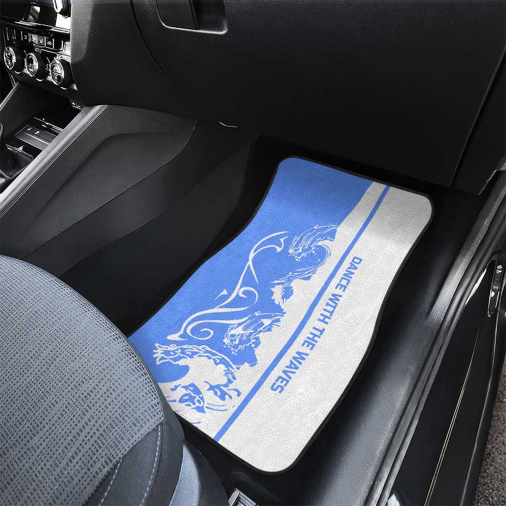 Nicaragua North Caribbean Coast Car Mats with Ocean Wave Pattern and Dance with the Waves - Wonder Print Shop