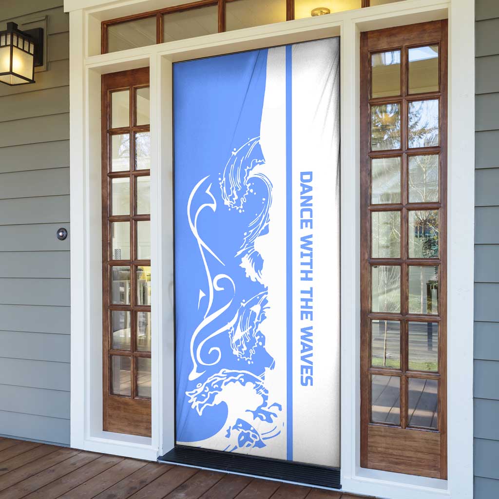 Nicaragua North Caribbean Coast Door Cover with Ocean Wave Pattern and Dance with the Waves - Wonder Print Shop
