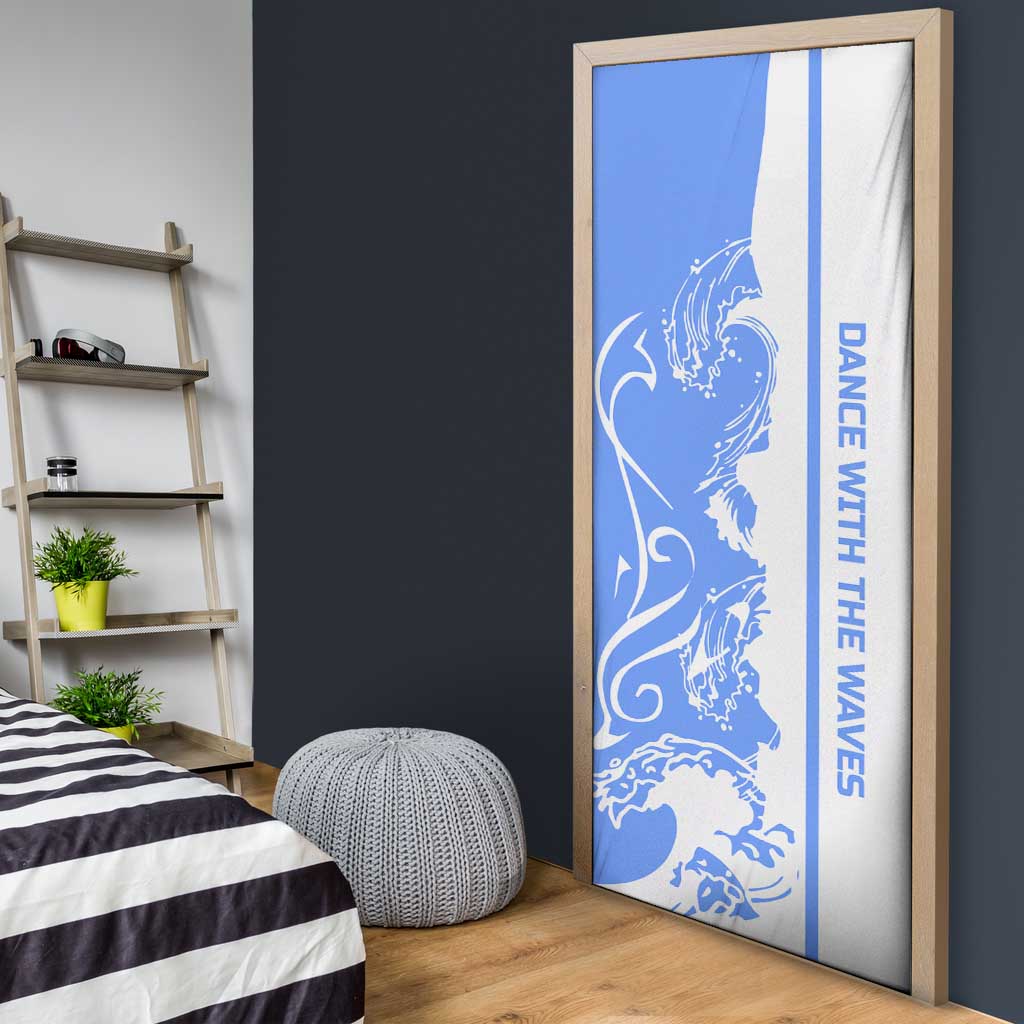 Nicaragua North Caribbean Coast Door Cover with Ocean Wave Pattern and Dance with the Waves - Wonder Print Shop