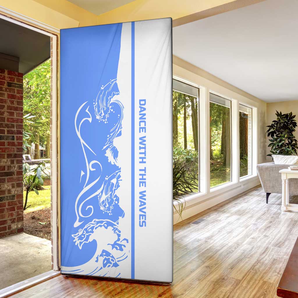 Nicaragua North Caribbean Coast Door Cover with Ocean Wave Pattern and Dance with the Waves - Wonder Print Shop
