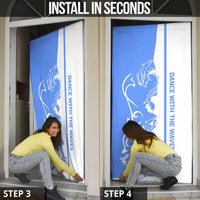 Nicaragua North Caribbean Coast Door Cover with Ocean Wave Pattern and Dance with the Waves - Wonder Print Shop