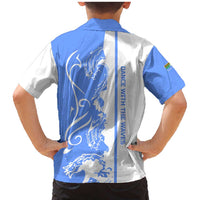 Nicaragua North Caribbean Coast Family Matching Mermaid Dress and Hawaiian Shirt with Ocean Wave Pattern and Dance with the Waves - Wonder Print Shop