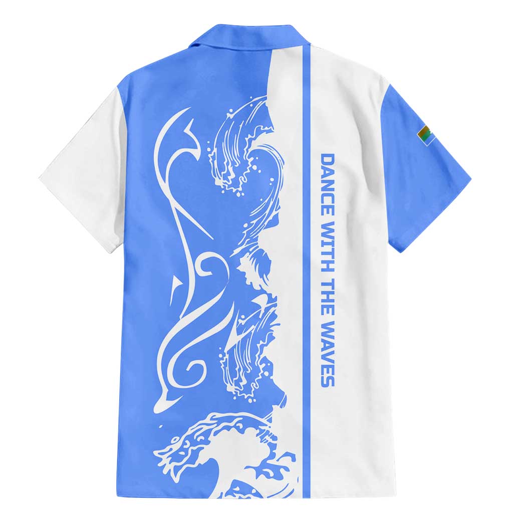 Nicaragua North Caribbean Coast Family Matching Mermaid Dress and Hawaiian Shirt with Ocean Wave Pattern and Dance with the Waves - Wonder Print Shop