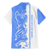 Nicaragua North Caribbean Coast Family Matching Mermaid Dress and Hawaiian Shirt with Ocean Wave Pattern and Dance with the Waves - Wonder Print Shop