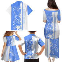 Nicaragua North Caribbean Coast Family Matching Puletasi and Hawaiian Shirt with Ocean Wave Pattern and Dance with the Waves - Wonder Print Shop