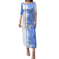 Nicaragua North Caribbean Coast Family Matching Puletasi and Hawaiian Shirt with Ocean Wave Pattern and Dance with the Waves - Wonder Print Shop