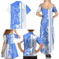 Nicaragua North Caribbean Coast Family Matching Summer Maxi Dress and Hawaiian Shirt with Ocean Wave Pattern and Dance with the Waves - Wonder Print Shop