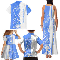 Nicaragua North Caribbean Coast Family Matching Tank Maxi Dress and Hawaiian Shirt with Ocean Wave Pattern and Dance with the Waves - Wonder Print Shop