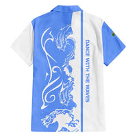 Nicaragua North Caribbean Coast Family Matching Tank Maxi Dress and Hawaiian Shirt with Ocean Wave Pattern and Dance with the Waves - Wonder Print Shop