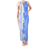 Nicaragua North Caribbean Coast Family Matching Tank Maxi Dress and Hawaiian Shirt with Ocean Wave Pattern and Dance with the Waves - Wonder Print Shop