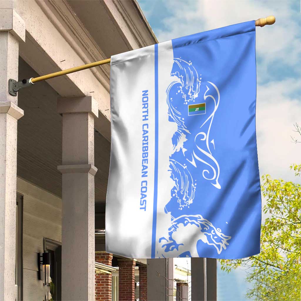 Nicaragua North Caribbean Coast Garden Flag with Ocean Wave Pattern and Dance with the Waves - Wonder Print Shop