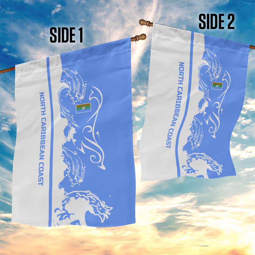 Nicaragua North Caribbean Coast Garden Flag with Ocean Wave Pattern and Dance with the Waves - Wonder Print Shop