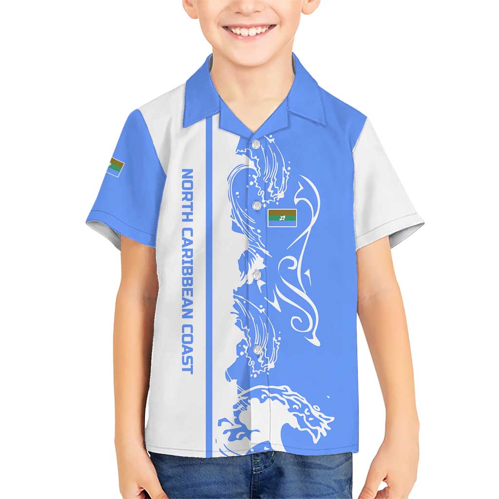 Nicaragua North Caribbean Coast Hawaiian Shirt with Ocean Wave Pattern and Dance with the Waves - Wonder Print Shop