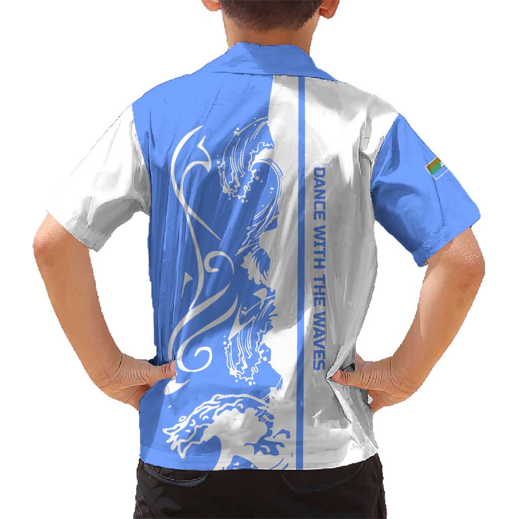 Nicaragua North Caribbean Coast Hawaiian Shirt with Ocean Wave Pattern and Dance with the Waves - Wonder Print Shop