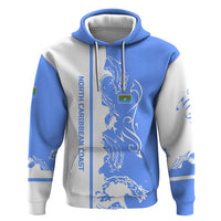 Nicaragua North Caribbean Coast Hoodie with Ocean Wave Pattern and Dance with the Waves - Wonder Print Shop