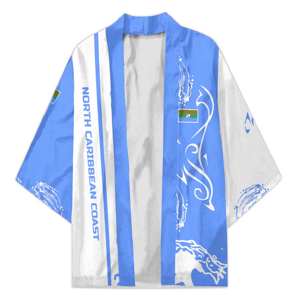 Nicaragua North Caribbean Coast Kimono with Ocean Wave Pattern and Dance with the Waves - Wonder Print Shop