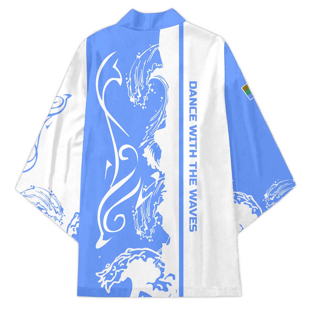 Nicaragua North Caribbean Coast Kimono with Ocean Wave Pattern and Dance with the Waves - Wonder Print Shop