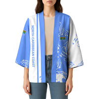 Nicaragua North Caribbean Coast Kimono with Ocean Wave Pattern and Dance with the Waves - Wonder Print Shop