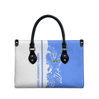 Nicaragua North Caribbean Coast Leather Bag with Ocean Wave Pattern and Dance with the Waves - Wonder Print Shop