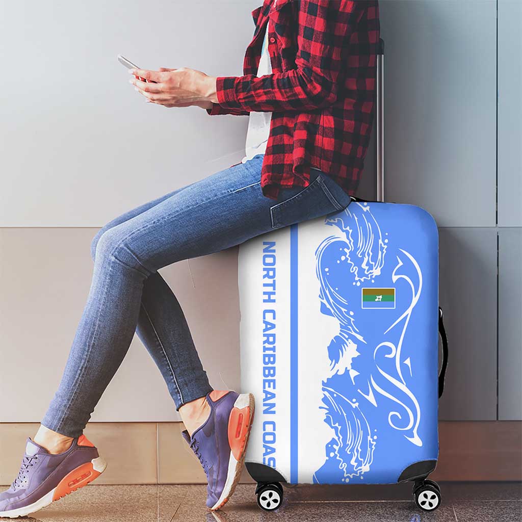 Nicaragua North Caribbean Coast Luggage Cover with Ocean Wave Pattern and Dance with the Waves - Wonder Print Shop