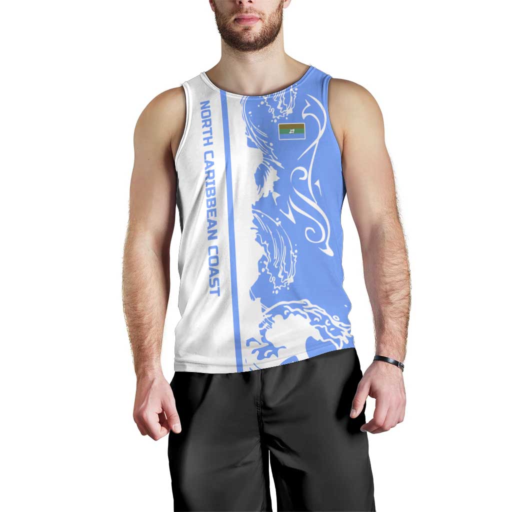 Nicaragua North Caribbean Coast Men Tank Top with Ocean Wave Pattern and Dance with the Waves - Wonder Print Shop
