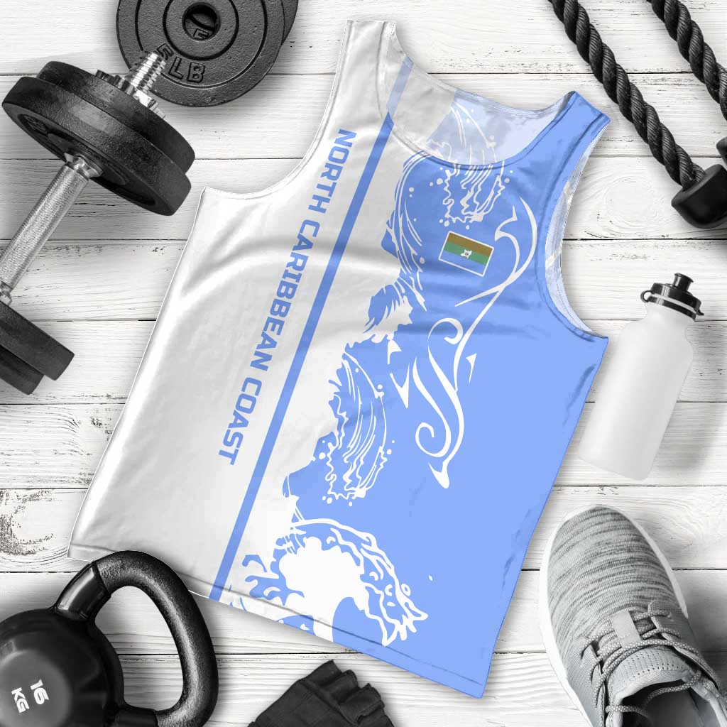 Nicaragua North Caribbean Coast Men Tank Top with Ocean Wave Pattern and Dance with the Waves - Wonder Print Shop