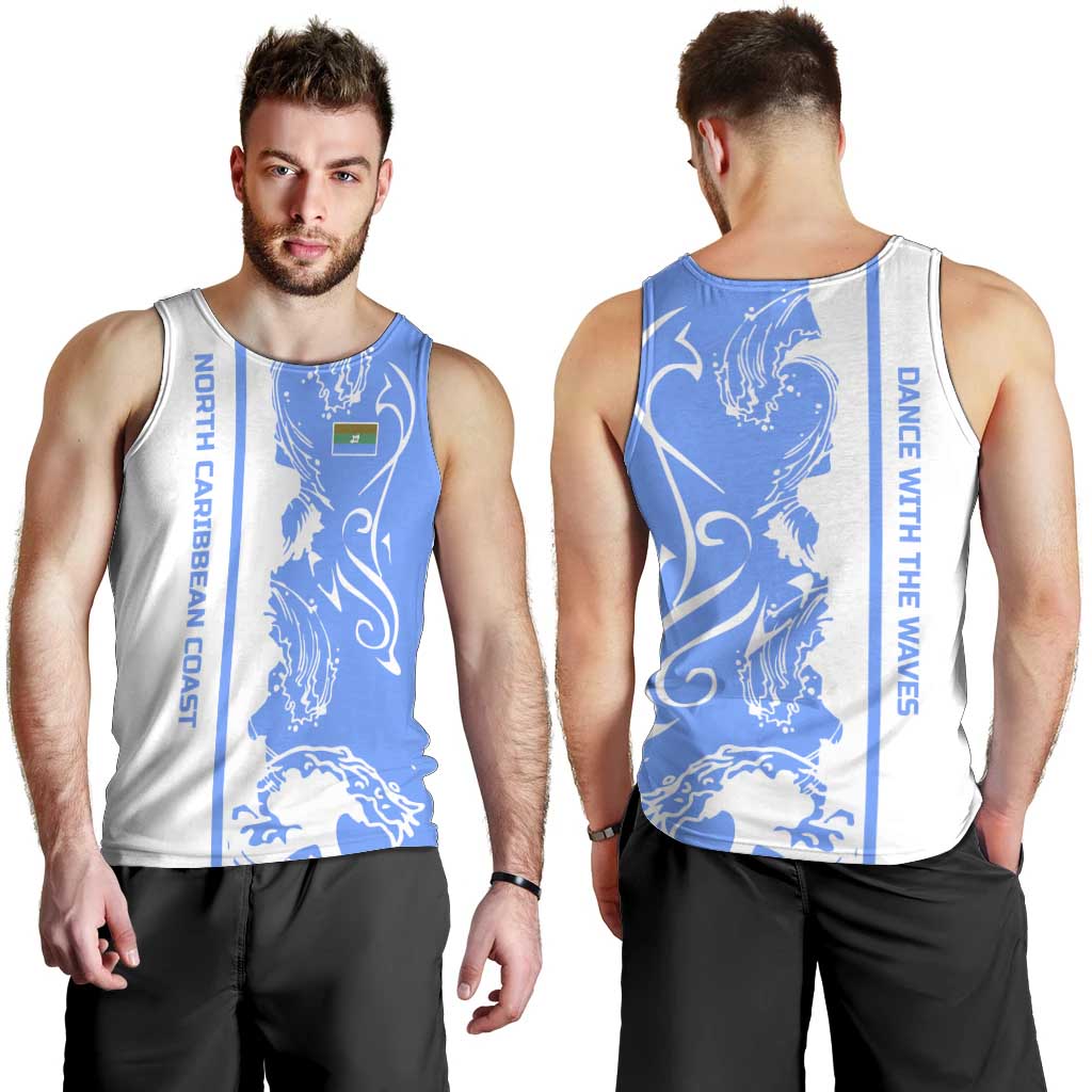 Nicaragua North Caribbean Coast Men Tank Top with Ocean Wave Pattern and Dance with the Waves - Wonder Print Shop