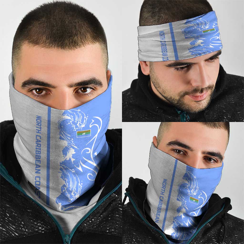 Nicaragua North Caribbean Coast Neck Gaiter with Ocean Wave Pattern and Dance with the Waves - Wonder Print Shop